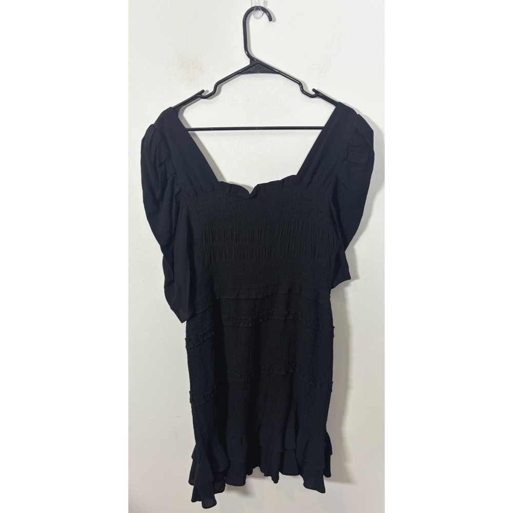 Versona Women's Large Black Dress Ruffles and Short Sleeved - Picture 4 of 4